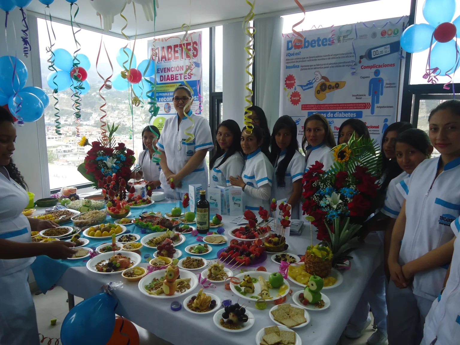 Jornada de prevención de diabetes con exhibición de alimentación saludable