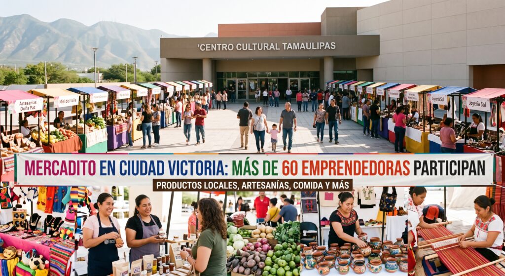 Más de 60 emprendedoras participan en Mercadito en Ciudad Victoria